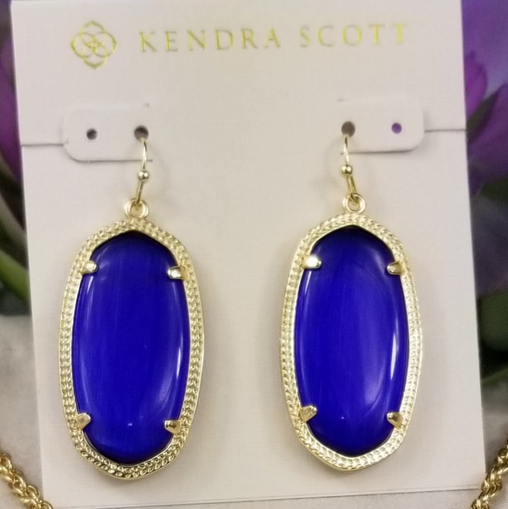 Kendra Scott, Cobalt Blue, Cat's Eye, Elle, Earrings